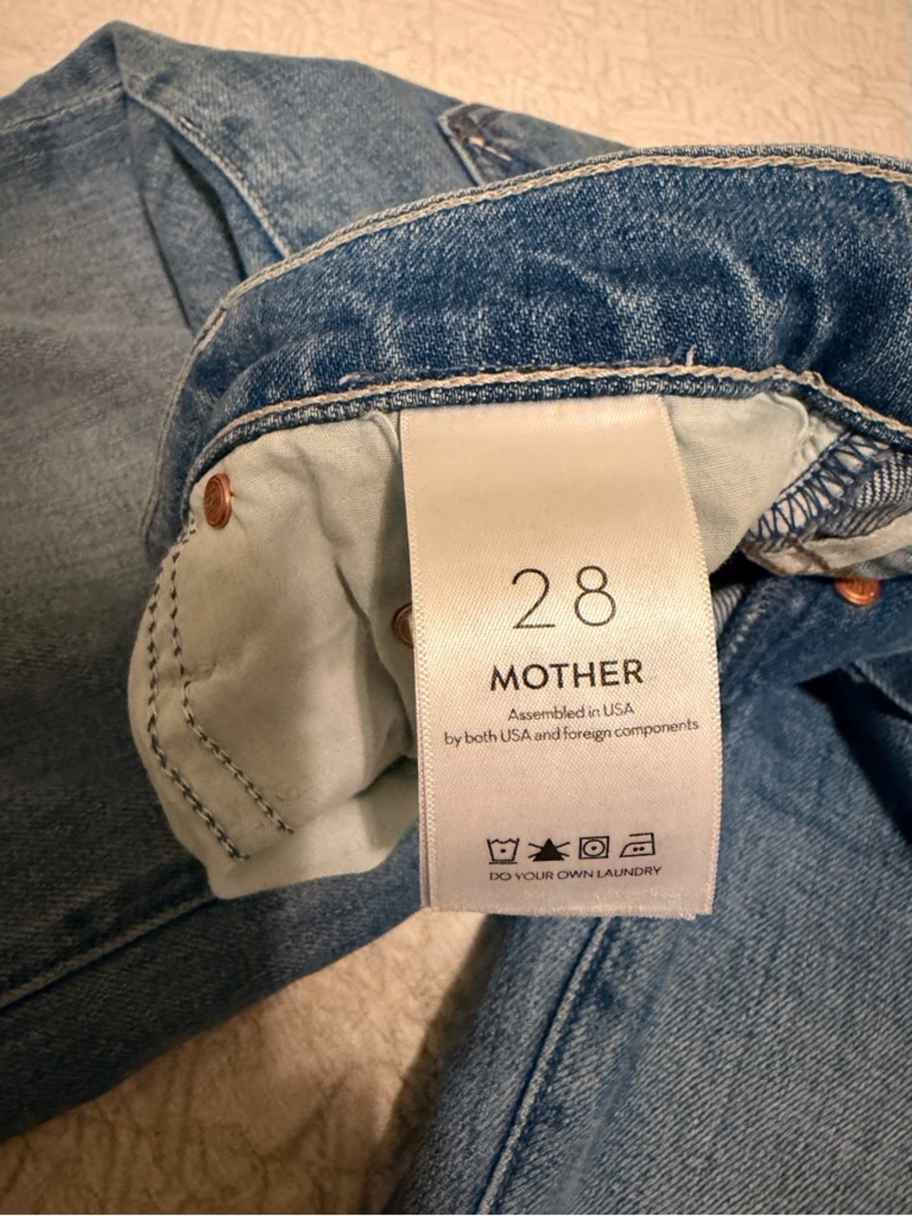 MOTHER The Fly Tomcat Roller Button Fly Flare Jeans in Crashing color - Picture 4 of 8